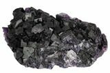 Dark Purple Cubic Fluorite Crystal Plate - China #125322-1